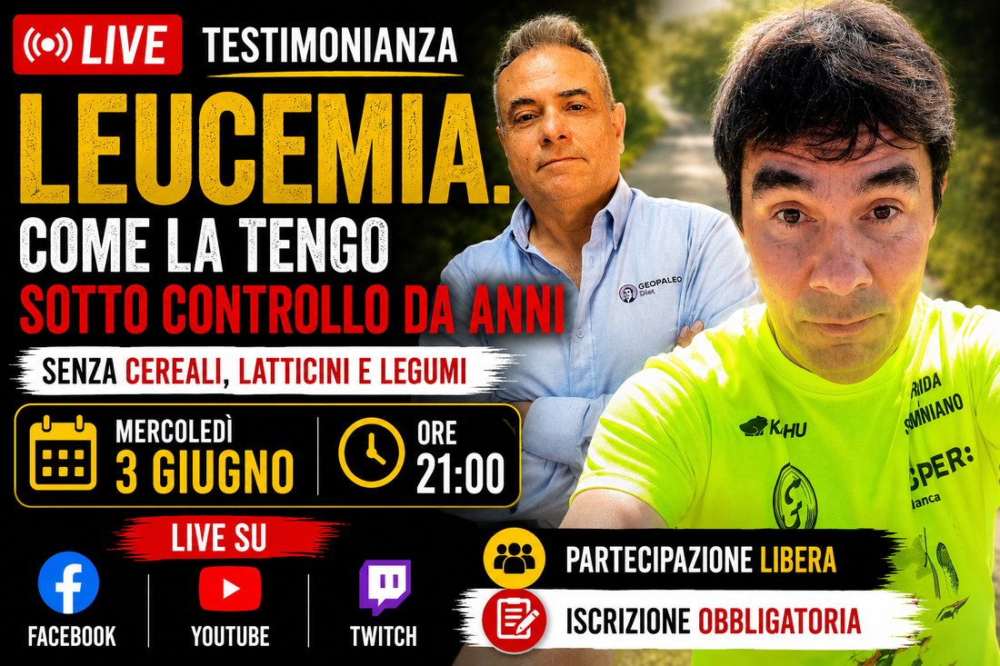 Leucemia. Come La Tengo Sotto Controllo Da Anni Senza Cereali, Latticini E Legumi. 3/06 - Ore 21:00 Partecipazione libera- Iscrizione OBBLIGATORIA