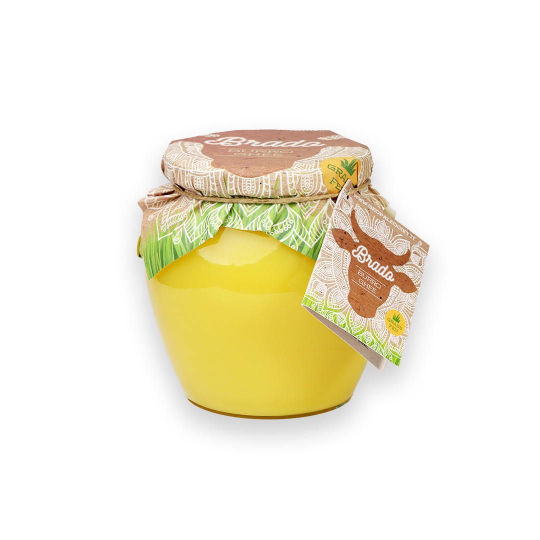 Burro Ghee BRADO Grass Fed BIO- Senza Caseina - Senza Lattosio - No Frigorifero 430 g - 580 ml - "PREORDINA ORA"