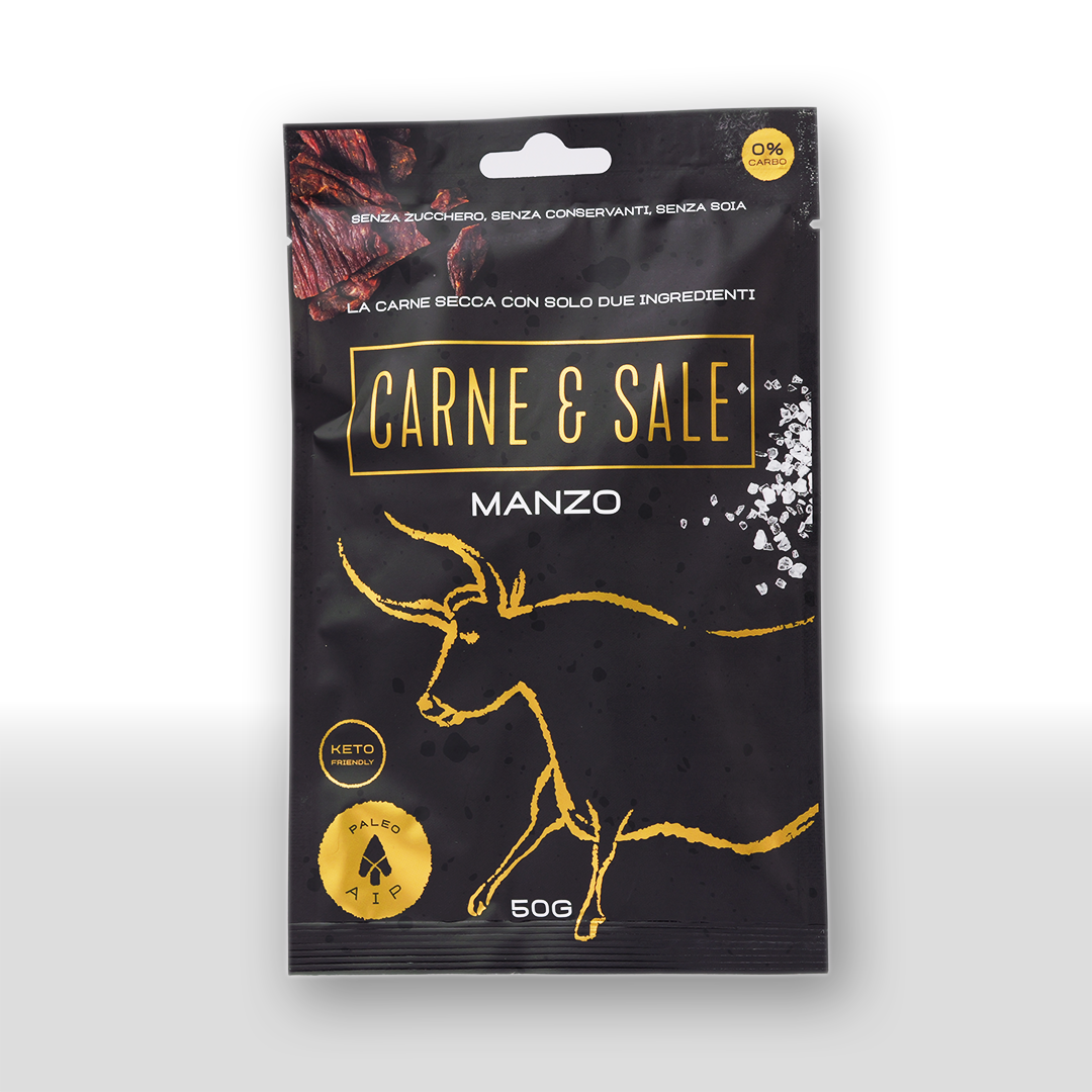 Carne&Sale: la Carne secca con solo due ingredienti. Senza Zucchero, Senza Soia, Senza Conservanti