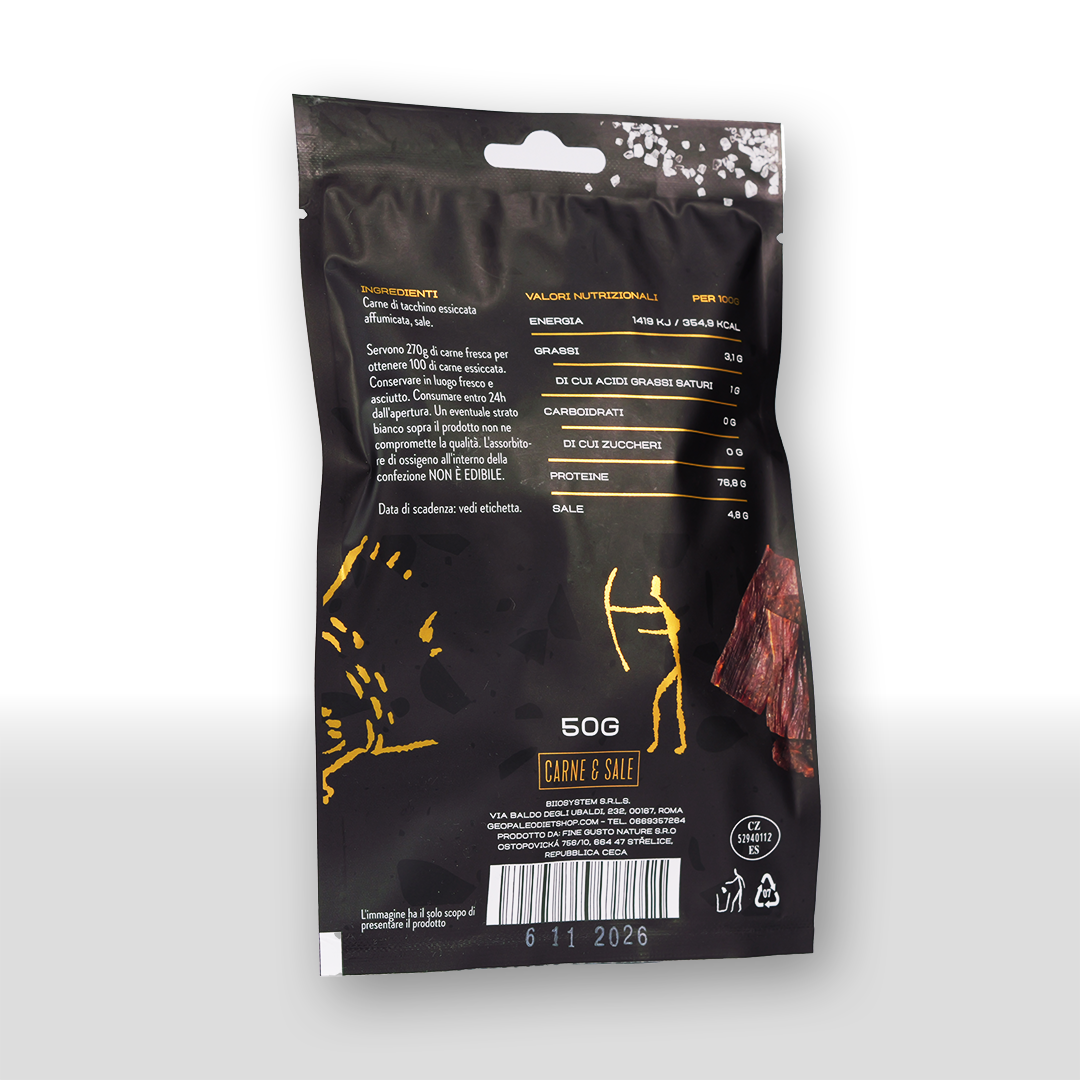 Carne&Sale: la Carne secca con solo due ingredienti. Senza Zucchero, Senza Soia, Senza Conservanti