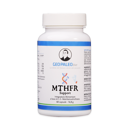 MTHFR Support per gestione MTHFR, Omocisteina e Telomeri- 60 capsule senza Biossido di Silicio