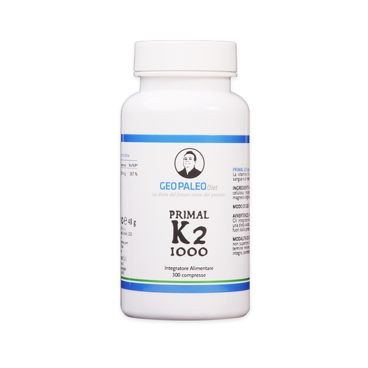 Primal K2 1000 - Vitamina K2/MK7 200 mcg - No Soya, No Glutine, No Lattosio (300 compresse)