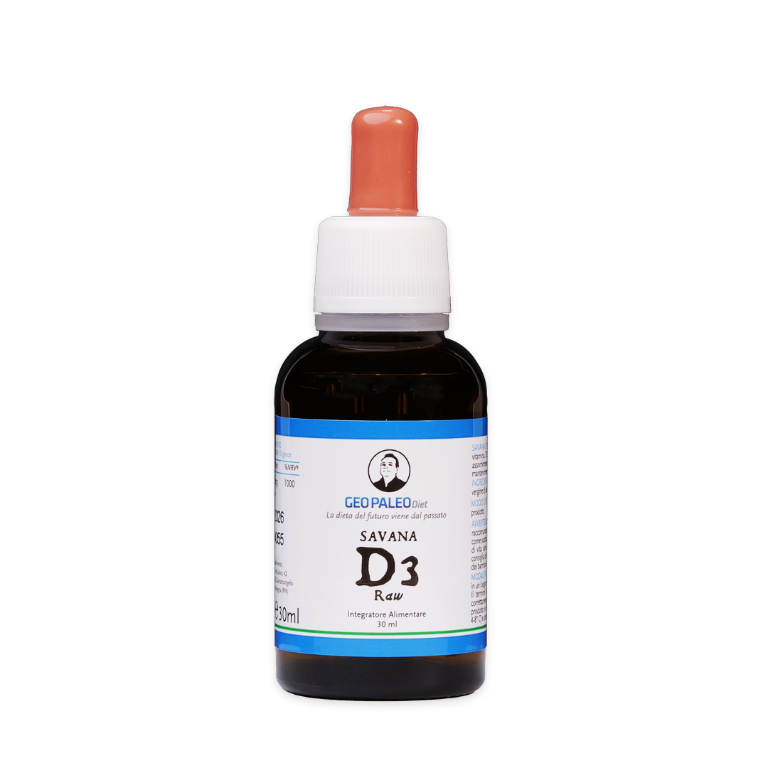 50% di Sconto SCADENZA A BREVE - Savana D3 Raw - VITAMINA D - 240.000 UI a flacone in Olio Extravergine di Oliva BIO